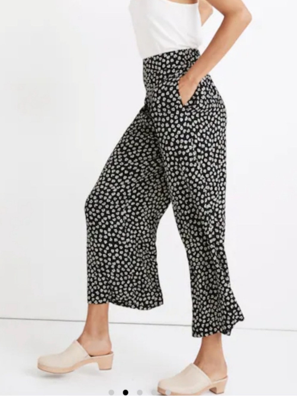 Madewell Daisy Floral Wide Leg Crop Pants S